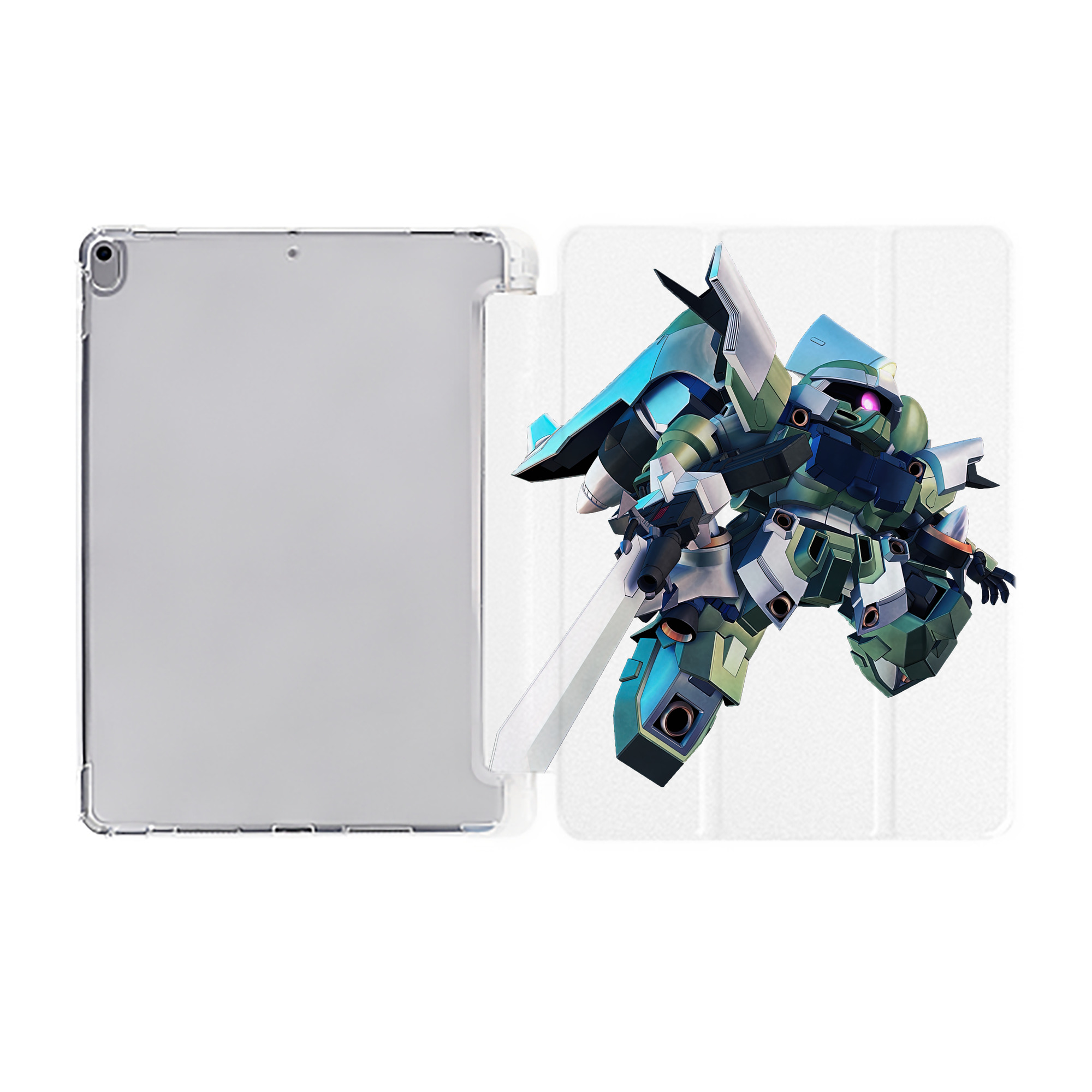 （画像用） 機動戦士ガンダム Mobile Suit Gundam IPad ケース ペン収納付き 三つ折りスタンド PUレザー×シリコン 対応機種9.5/10.5/10.9インチ